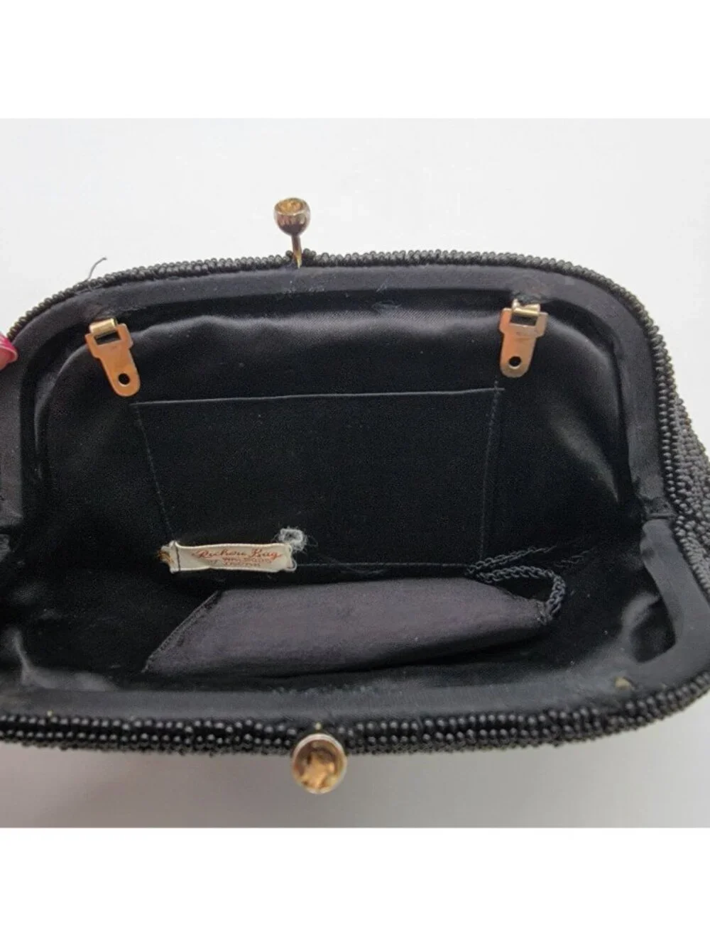 Vintage 1960s Richere Bags By Walborg Black Beaded Evening Clutch